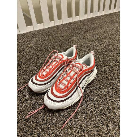 NEW nike Air Max 97 White/Dark Red/Red Men's 6, Women's 7.5 - Picture 1 of 8